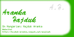 aranka hajduk business card